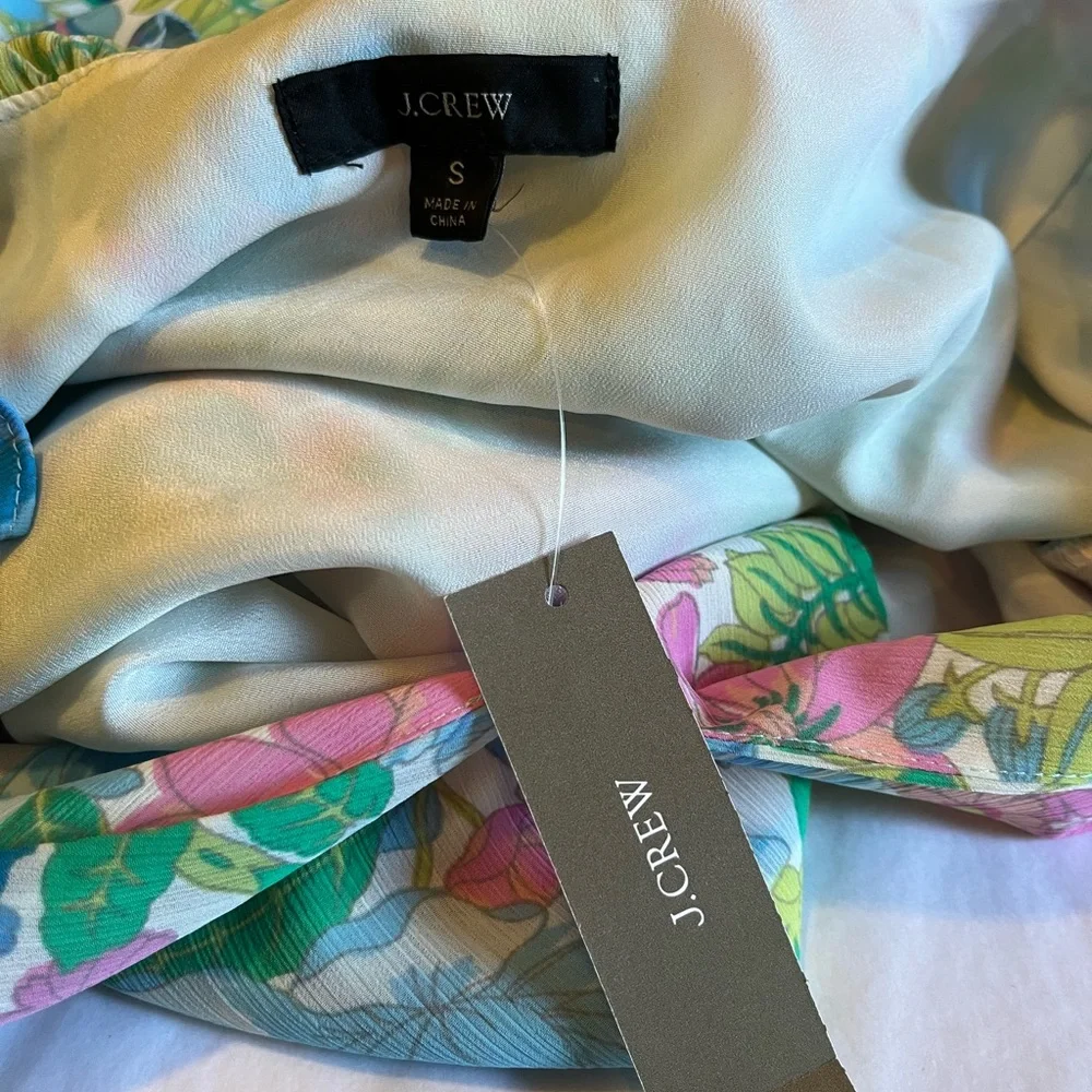 NWT J.Crew size S smocked ruffle midi dress in fairy floral